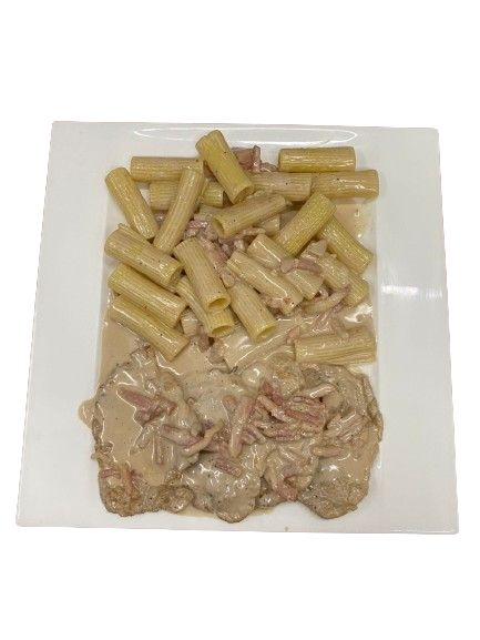 solomillo con rigatoni